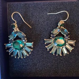 Art Deco blue green earrings